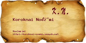 Koroknai Noémi névjegykártya
